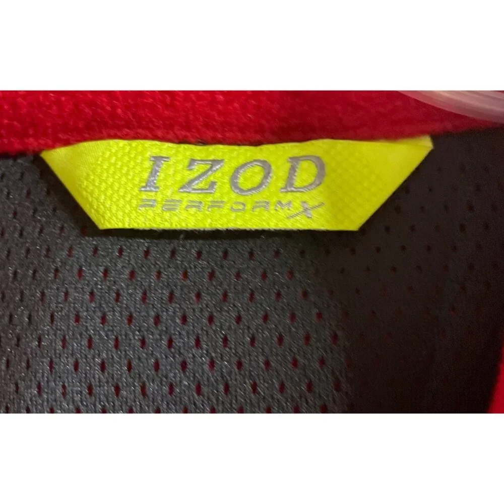 IZOD Red 1/4 Zip Fleece Pullover Sweatshirt Men Size XL - Picture 6 of 8